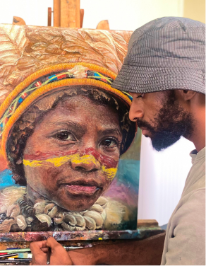 Lesley Wengembo painting